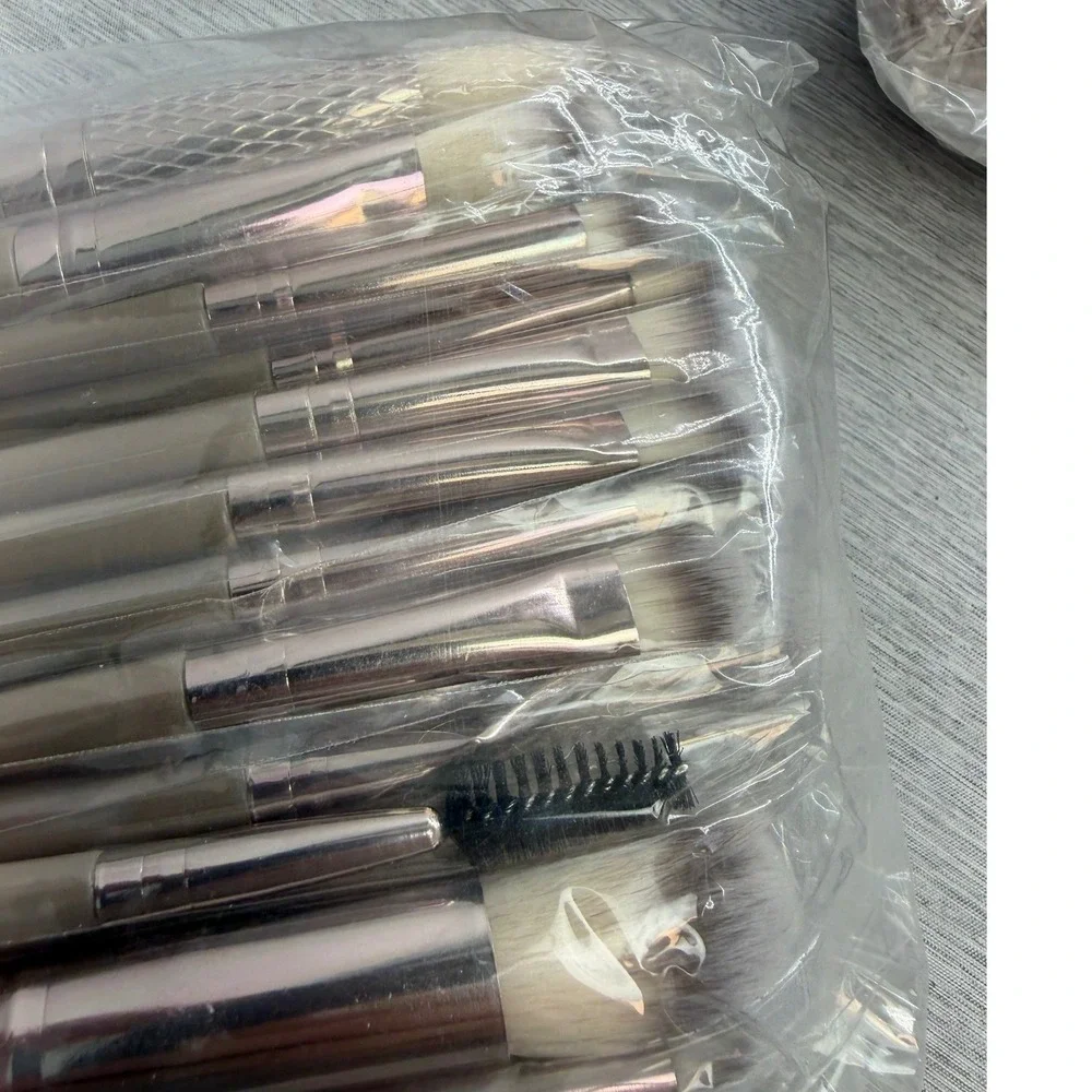 54pc Makeup Brush and Sponge Set‎ with Spa Headband Taupe Brown All in 1 Kit